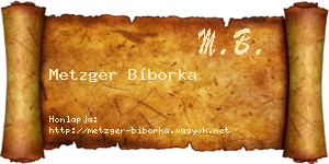 Metzger Bíborka névjegykártya